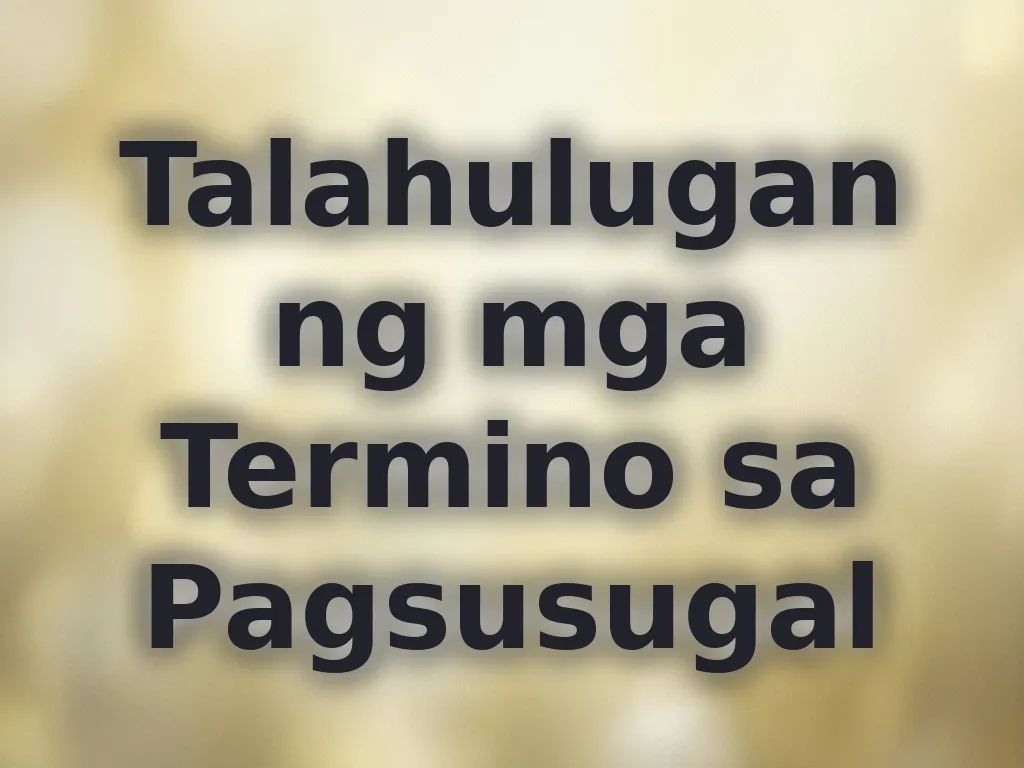 Talahulugan ng mga Termino